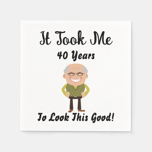 私は40年もかけて良く見えた スタンダードカクテルナプキン (正面)