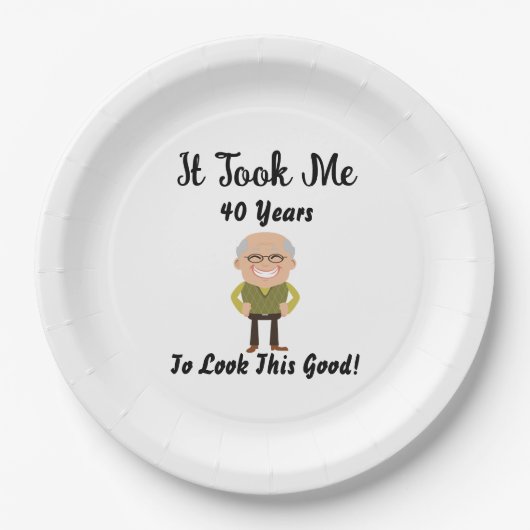 私は40年もかけて良く見えた ペーパープレート (正面)