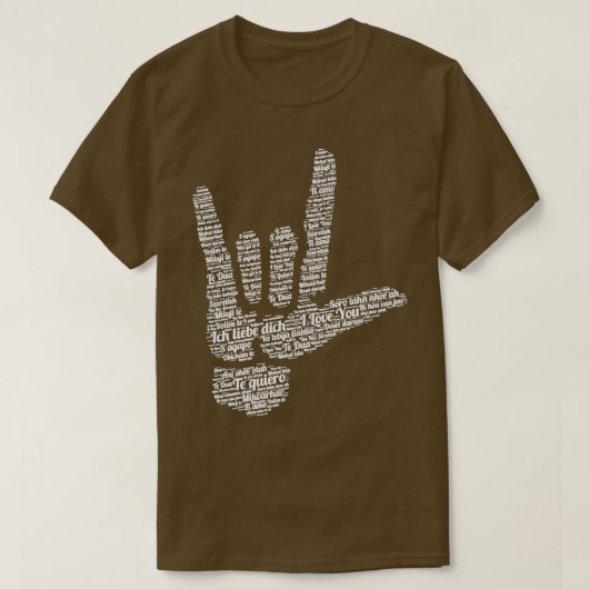 私は40言語のASLギフトで違うあなたを愛している Tシャツ (デザイン正面)