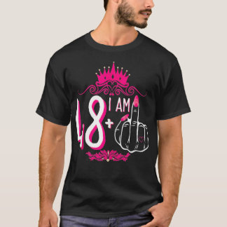 私は48プラス1中指ピンククラウン女性49th tシャツ