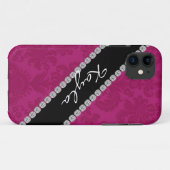 私は5つのカバー粋なピンクのダマスク織のデザインに電話をかけます Case-Mate iPhoneケース (裏面(横))