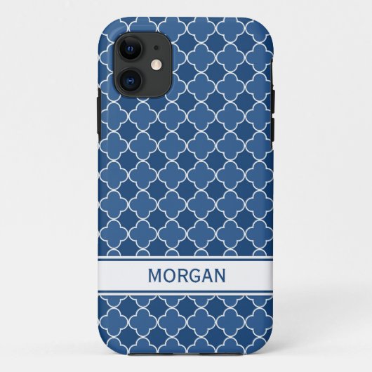 私は5つの名前をカスタムするの青いクローバーパターンに電話をかけます Case-Mate iPhoneケース (裏面)