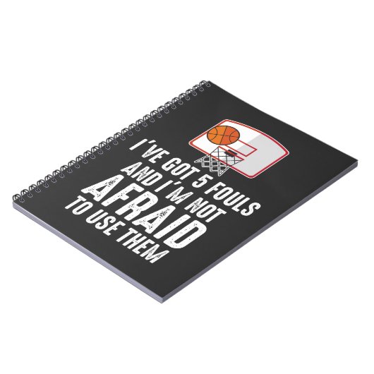 私は5ファウル得の皮肉なバおもしろいスケットボールプレーヤーだ ノートブック (左側)