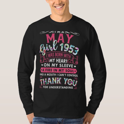 私は5月ガール1953 69th誕生日69年 tシャツ (正面)