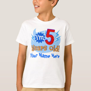 私は5歳です! (子供の名前と個人化して下さい) Tシャツ