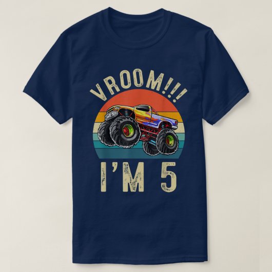 私は5歳Vroom 5th誕生日パーティートラック Tシャツ (デザイン正面)