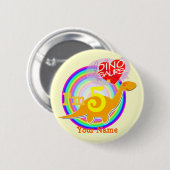 私は5誕生会オレンジディーノあなたの一流ボタンです 缶バッジ (正面&裏面)