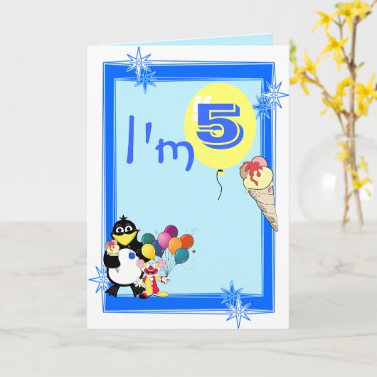 私は5誕生日 カード (黄色い花)