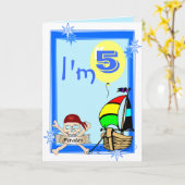 私は5誕生日 カード (黄色い花)