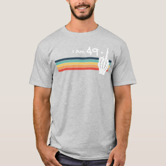 私は50ではない、私は49プラス中指スカルヴィンタ Tシャツ