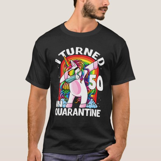 私は50を検疫中Unicorn 50th Bir Tシャツ (正面)