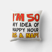 私は50ハッピーアワーは昼寝ギフト クッション (裏面)