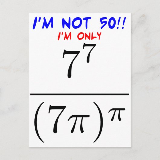 私は50才ではないです! ポストカード (正面)