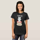 私は53匹のかわいい猫お誕生日ケーキ Tシャツ (正面フル)