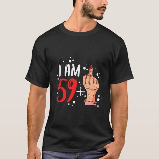私は59プラス1中指60番 Tシャツ (正面)