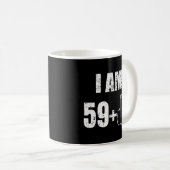 私は59プラス1 60日 コーヒーマグカップ (正面右)