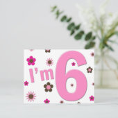 私は6つのピンクおよびブラウンの花です ポストカード (スタンド正面)