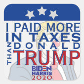 私は6のドナルド・トランプよりも税金で多くを支払った スクエアシール (正面)