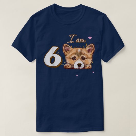 私は6コルギギフト第6誕生日おもしろいギフト Tシャツ (デザイン正面)