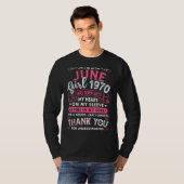 私は6月の女の子1970 52誕生日52年 Tシャツ (正面フル)