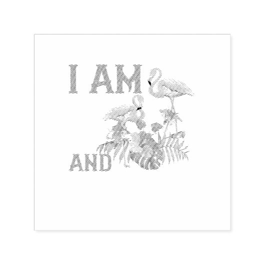 私は6歳でフラミングだ セルフインキングスタンプ (デザイン)