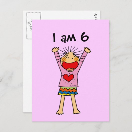 私は6歳 ポストカード (正面/裏面)