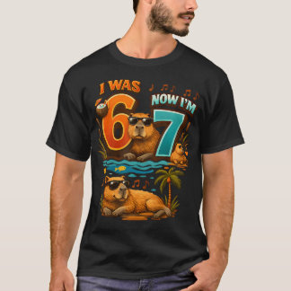 私は6歳、今は7歳 6 7 カピバラ 67 メモ 7歳 Tシャツ
