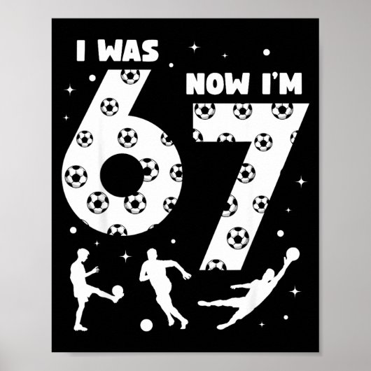 私は6歳、7歳になりました 子供 サッカー 7歳 誕生日 6 ポスター (正面)