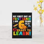 私は6準備ができてい学る私の新学期の最初の1G カード (黄色い花)