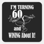 私は60を回して、それの正方形のステッカーについてウィンイング スクエアシール (正面)