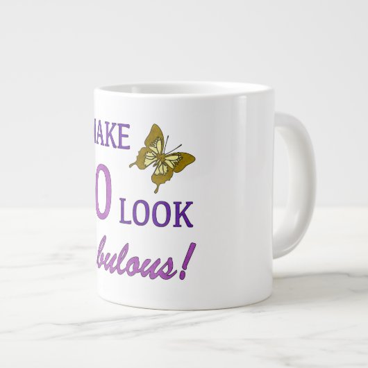 私は60を素晴らしく見せる! ジャンボコーヒーマグカップ (正面右)