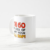 私は60ハッピーアワーは昼寝おもしろマグカップ コーヒーマグカップ (正面左)
