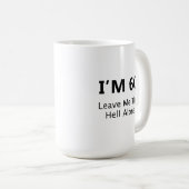 私は60私だけ離れのプレミアム品質 コーヒーマグカップ (正面右)