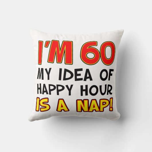 私は65ハッピーアワーは昼寝のギャグギフト装飾用クッション クッション (裏面)