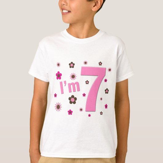私は7つのピンクおよびブラウンの花です Tシャツ (正面)