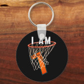 私は7バスケットボールをテーマにした7th誕生日パーティーのセレブ キーホルダー (正面)