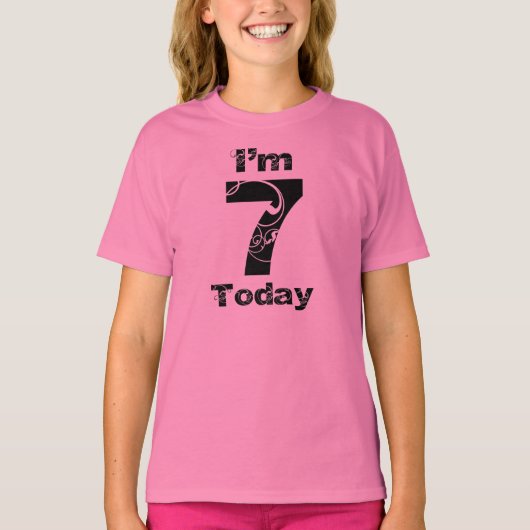 私は7今日の女の子誕生日シャツ Tシャツ (正面)