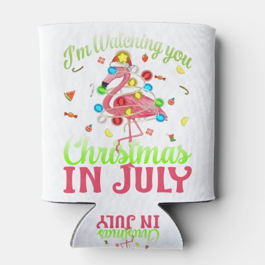 私は7月のフラミンゴであなたのサンタ・クリスマスを見ている。 缶クーラー (裏面)