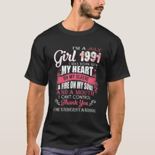 私は7月の女の子1991 30歳の誕生日ギフト30年 Tシャツ