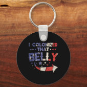 私は7月の妊娠パパMの4番目の腹に植民地化 キーホルダー (正面)