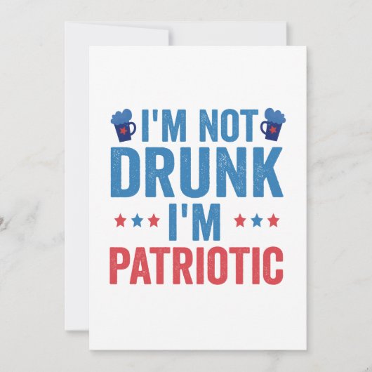 私は7月の飲贈り物の4番目おもしろいの愛国心ではない 招待状 (正面)