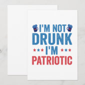 私は7月の飲贈り物の4番目おもしろいの愛国心ではない 招待状 (正面/裏面)