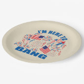 私は7月4日おもしろいに来た ペーパープレート (アングル)