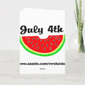私は7月4日2を愛します カード (裏面)