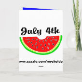 私は7月4日3を愛します カード (裏面)