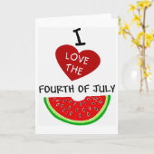 私は7月4日3を愛します カード (黄色い花)