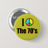 私は70の平和のサインが大好き 缶バッジ (正面&裏面)