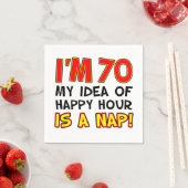 私は70ハッピーアワーは昼寝70番目のナプキンス スタンダードカクテルナプキン (インサイチュ)