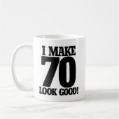 私は70人を良く見せる コーヒーマグカップ (左)