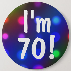 私は70才です! 誕生日ボタンPin 缶バッジ